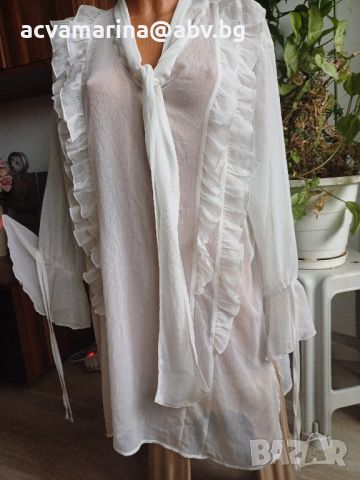 бяла риза-туника на Zara, снимка 1 - Ризи - 45673441