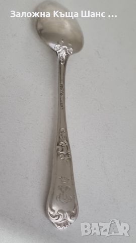 Сребърна лъжичка от 19 век 800 проба , снимка 4 - Антикварни и старинни предмети - 45893715