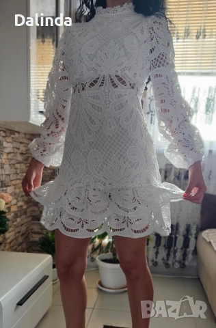 Елегантна рокля в бяло, снимка 10 - Рокли - 51470717