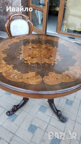 Трапезна маса със 6 броя столове , снимка 2 - Маси - 53839521