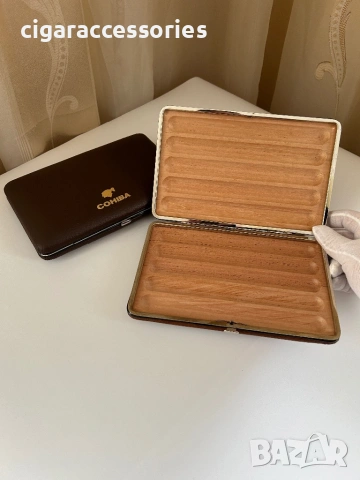 Хумидор COHIBA за 5 пури – кожен калъф, преносим, снимка 2 - Табакери - 50898536