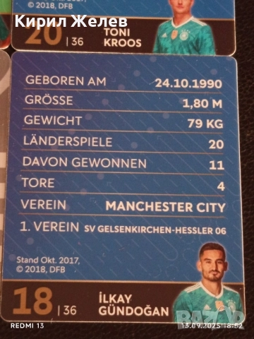 Колекционерски картички на футболисти ЮЛИАН ДРАХСЛЕР, АНДРЕ ШУРЛЕ,ТОНИ КРООС 51027, снимка 15 - Колекции - 51703537