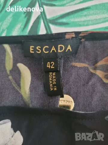 ESCADA Original Size L 100% Коприна Страхотен топ, снимка 6 - Потници - 47188438