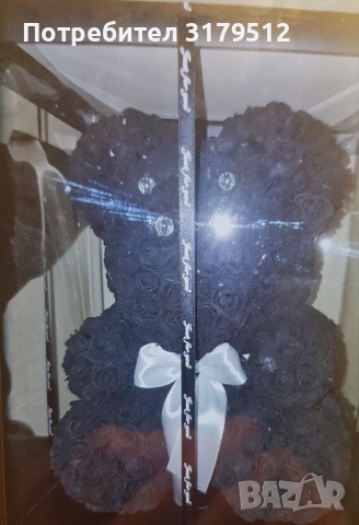 Мече от черни рози, снимка 2 - Изкуствени цветя - 54034294