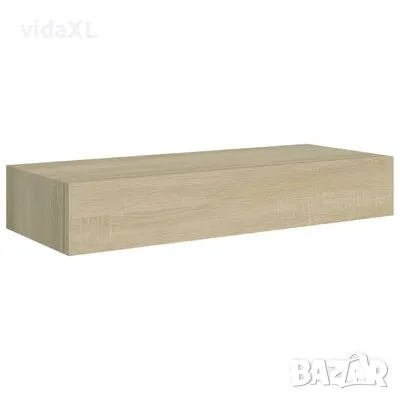 vidaXL Стенен рафт с чекмедже, дъб, 60x23,5x10 см, МДФ (SKU:330261), снимка 1 - Етажерки - 48410690