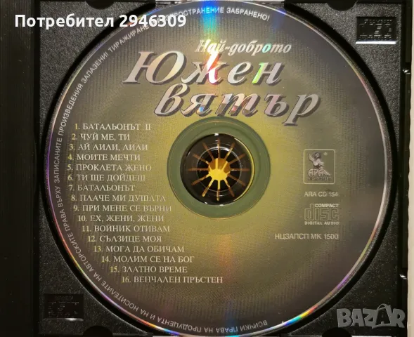 Южен Вятър - Най-доброто(1998), снимка 3 - CD дискове - 46893173