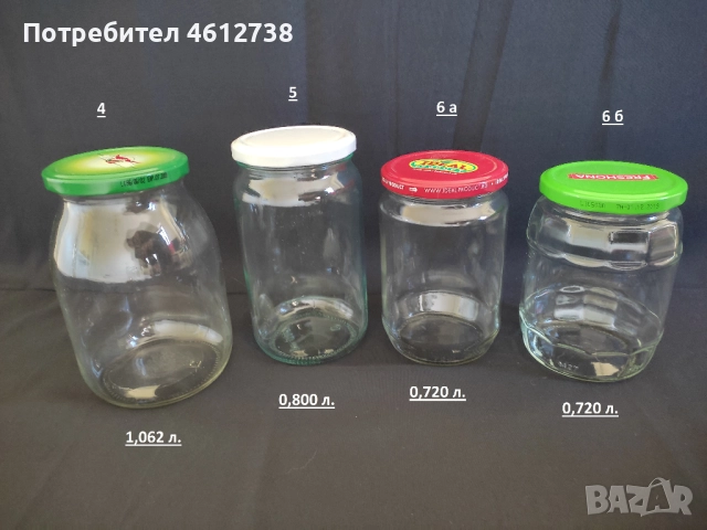 Стъклени бутилки, буркани и капачки, снимка 4 - Други - 51943446