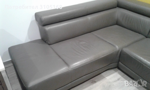Дизайнерски кожен диван, снимка 4 - Дивани и мека мебел - 53023834