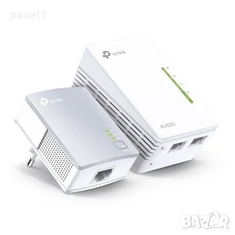 Чисто нов Powerline адаптер TP-Link AV600 TL-WPA4220, 300 Mbps, максимален обхват до 300m, 2x 10/100, снимка 2 - Мрежови адаптери - 47517812