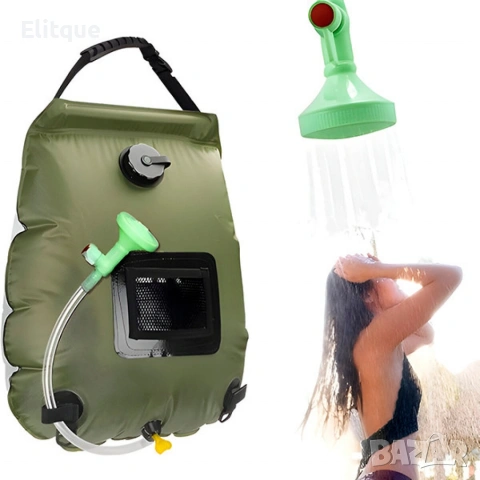 Преносим соларен къмпинг душ 20L с вграден термометър, сгъваем дизайн и подсилена дръжка, снимка 5 - Други стоки за дома - 53562552