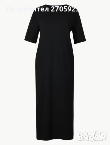 M&S рокля тениска с миди дължина, размер 38(S/M), снимка 2 - Рокли - 51511578