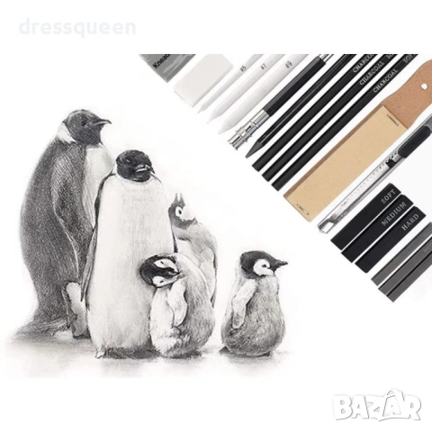 4822 Пълен комплект професионални моливи за скициране: От детайлно 5H до дълбоко 8B, снимка 2 - Ученически пособия, канцеларски материали - 53733024