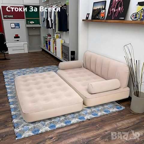 Двоен надуваем матрак с функция разтегателен диван, снимка 8 - Дивани и мека мебел - 53153445