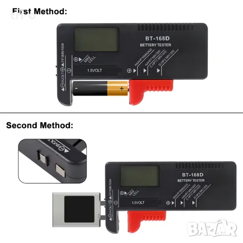 Цифров тестер за напрежение на батерията с LCD дисплей AA/AAA/C/D/9V/1,5 V, снимка 2 - Друга електроника - 47538473