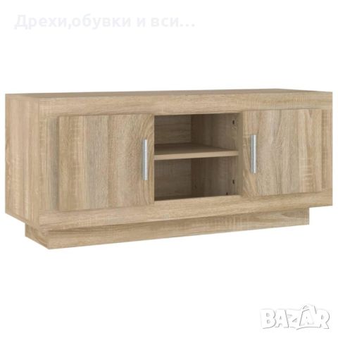 ТВ шкаф, бетонно сиво, 102x35x45 см, инженерно дърво, снимка 3 - Шкафове - 46104402