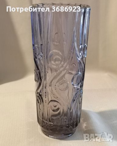  Стъклена ваза ретро от 70г на миналия век
