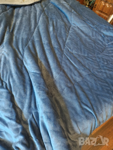 Нов Комплект от 3 части  кадифен дебел дългокосместо  зимно одеяло   + 2 калъфки за възглавници, снимка 5 - Спално бельо - 51696782