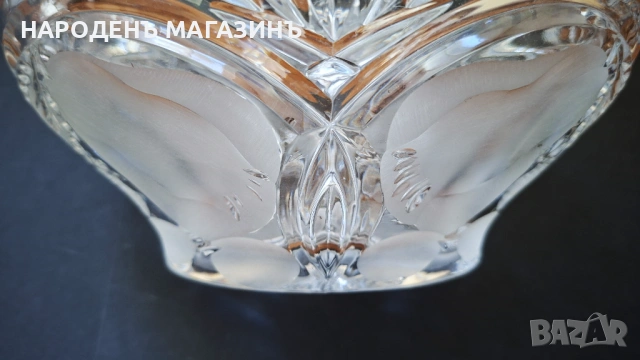 T.G. Hawkes & Co. New York Голяма кристална фруктиера кошница с дръжка за плодове бонбониера кристал, снимка 10 - Други ценни предмети - 53816129