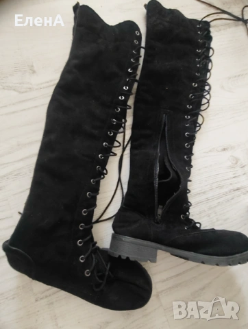 Високи ботуши от велур, снимка 2 - Дамски ботуши - 54217190