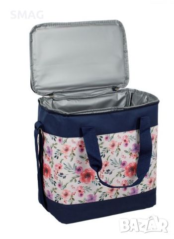 Изотермална чанта Blue Ecru Floral 28x18x30cm - 15л, снимка 2 - Хладилни чанти - 46387444
