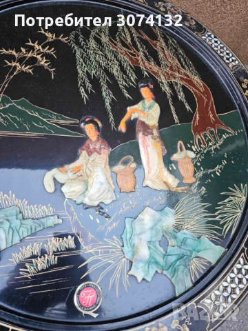 Оргинална ръчно изработена Китайска холна маса със седеф, снимка 2 - Маси - 52807116