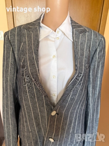 Мъжко  ленено ленено сако British Indigo, снимка 2 - Сака - 54244810