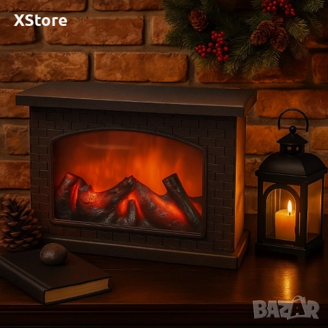 Декоративна LED камина с изкуствен пламък и звук – уют без риск и без отопление, снимка 3 - Декорация за дома - 52440120