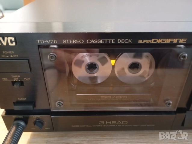 Дек JVC TD-V711 SuperDigifine jvc td v 711 3 Head с двойно лентоводене, снимка 4 - Декове - 52373394