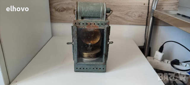 Античен немски Железопътен фенер Osnabruck, снимка 1 - Антикварни и старинни предмети - 45048269