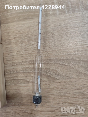 Комплект уреди за мерене на ракия (спиртомери) 3 бр. – 0–40°, 40–70°, 70–100°, в дървена кутия, снимка 7 - Други - 51997173