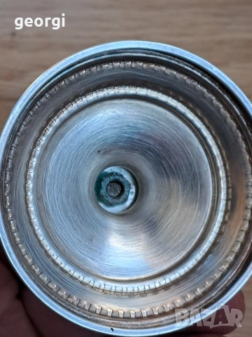 кристална бонбониера със сребърен пиедестал , снимка 8 - Антикварни и старинни предмети - 53083947