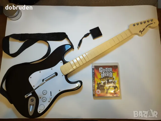 Китара Fender Stratocaster + Guitar Hero WT + Rockband 3 за Sony Playstation 3 PS3, снимка 9 - Игри за PlayStation - 47901225