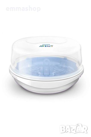 Микровълнов паров стерилизатор Philips Avent + Отцедник сушилник Чико Chicco за бебешки шишета и биб