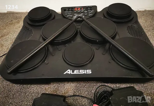 електронни барабани ALESIS Compactkit 7 с педали, палки и адаптор, снимка 2 - Ударни инструменти - 50039103