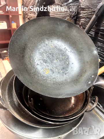 Газов котлон с уок горелка + стойка – професионален с комплект тигани, снимка 3 - Обзавеждане на кухня - 54096846