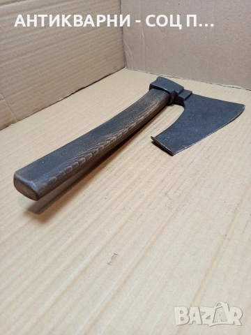 Соц Стара Голяма Ръчно Кована Дърводелска Брадва Кривица. НОМЕР 64., снимка 3 - Антикварни и старинни предмети - 53445781