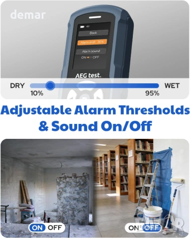 AWT-380 Акумулаторен безщифтов влагомер за дърво, гипсокартон и зидария, снимка 4 - Други стоки за дома - 53647621