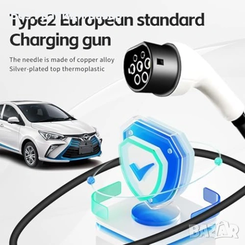 Нов заряден кабел за електромобил Type 2 EV зарядно 3.5kW 5M 16A регулируем кабел за кола, снимка 2 - Друга електроника - 54129147