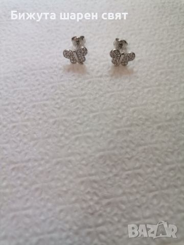 Сребърни обеци пеперуди, снимка 10 - Обеци - 45728235
