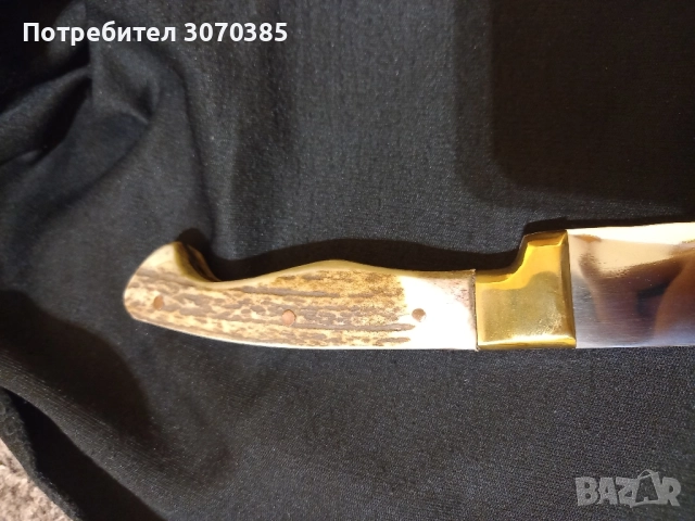 Касапски ловен нож с дръжка от еленов рог , снимка 5 - Ножове - 52384064