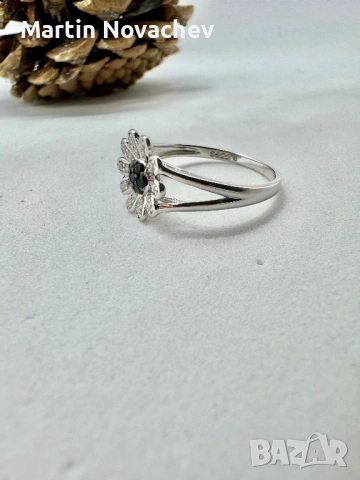 Сребърен пръстен с естествен шпинел, снимка 7 - Пръстени - 53331689