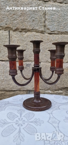 Масивен бронзов свещник , снимка 3 - Други стоки за дома - 52228166