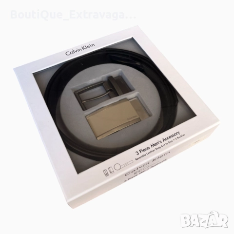 Мъжки подаръчен комплект колан Calvin Klein 047 !, снимка 2 - Колани - 52525666