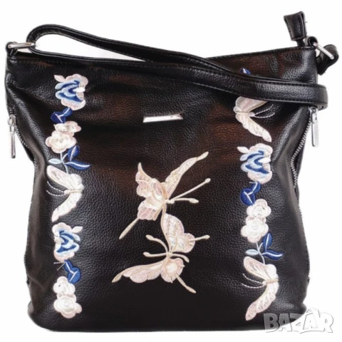 Нежна дамска чанта с флорална бродерия, снимка 2 - Чанти - 50642260