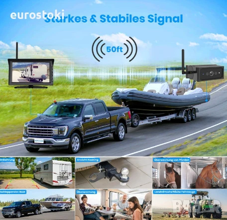 AUTO-VOX комплект камера за заден ход с монитор и соларна батерия, монитор 7 инча,  IR Нощно Видение, снимка 7 - Аксесоари и консумативи - 51253794