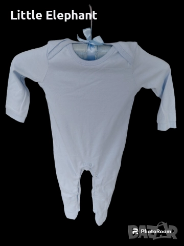 Цяла пижамка ромпърче за 9-12 мес мом,средно синьо,plein,Англия/нова