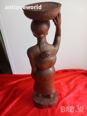 Стара АФРИКАНСКА Дървена Скулптура , Фигура Статуетка, снимка 4 - Антикварни и старинни предмети - 51136525