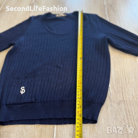 Винтидж блуза с къс ръкав SPES Paris от 80-те години, акрил еластична размер S, снимка 3 - Корсети, бюстиета, топове - 53175234