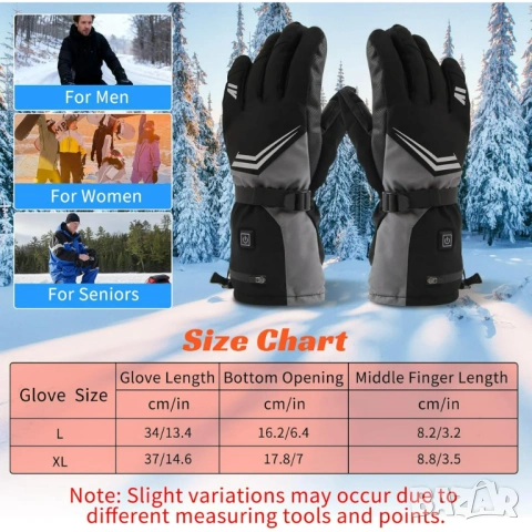 Затоплящи ръкавици с акумулаторни батерии 7500mAh, снимка 4 - Зимни спортове - 53427715