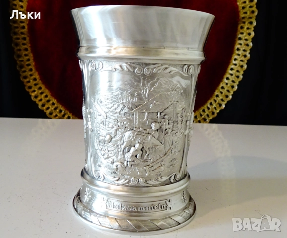 Калаена халба,чаша с Гроздобер,Дърводобив,Стригане на овце. , снимка 5 - Антикварни и старинни предмети - 52216078